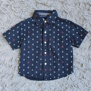 Navy Anchor Print Shirt